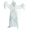 Cool Ghoul Kids Child Scary White Ghost Hooded Robe Mask & Chain Costume-Cyberteez