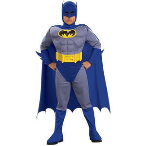 Batman Classic Boys Deluxe Costume w/ Muscle Chest Kids Youth Child Childrens DC Comics-Cyberteez