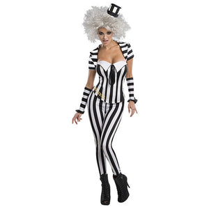Beetlejuice Women's Corset w/ Jacket And Leggings Costume-Cyberteez
