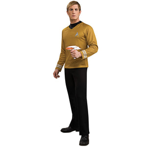 Star Trek II Men's Star Fleet Uniform KIRK GOLD Costume T-Shirt-Cyberteez