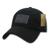 RapDom USA American Flag Hat Tonal Black Patch Relaxed Polo Style Baseball Cap-Cyberteez