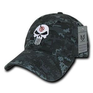 RapDom Punisher Skull Hat NTG Dark Camo Military Navy Seal Special Forces Polo Baseball Cap-Cyberteez