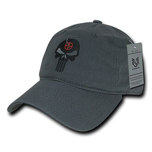 RapDom Punisher Skull Hat Charcoal Military Navy Seal Special Forces Polo Baseball Cap-Cyberteez