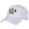 RapDom USA American Flag Polo Style White Relaxed Fit Adjustable Baseball Cap-Cyberteez
