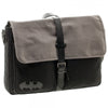 Batman Black & Gray Logo Print Lined Canvas Messenger Bag-Cyberteez