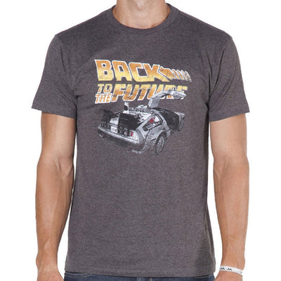 Back To The Future DeLorean Logo Distressed T-Shirt