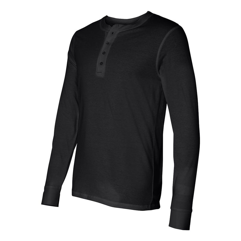 Bella + Canvas 3150 Men's Henley Longsleeve Long Sleeve Cotton Jersey T-Shirt-Cyberteez