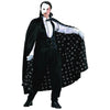 Phantom Of The Opera Men's Deluxe Cape & Mask w/ Satin Vest Costume-Cyberteez