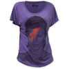 David Bowie Aladdin Sane Lightning Bolt Women's Wide Scoop Purple Dolman T-Shirt-Cyberteez