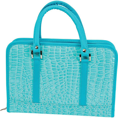 Bible Cover Turquoise Faux Alligator Protective Holy Book Tote Carry Case Bag