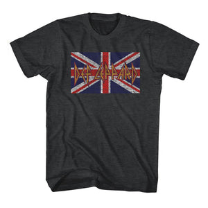 Def Leppard Union Jack UK Flag Heather Gray T-Shirt-Cyberteez