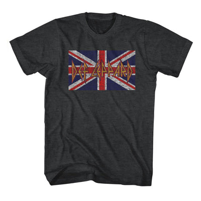 Def Leppard Union Jack UK Flag Heather Gray T-Shirt