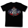 Evel Knievel Wheelie Logo Black T-Shirt-Cyberteez