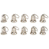 Silver Tone 10pc Good Luck Ride Gremlin Bells Motorcycle Biker Mount w/ Hangers-Cyberteez