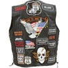 Biker Vest Lace-Up Buffalo Leather Motorcycle USA Flag Eagle w/ 42 Patches-Cyberteez
