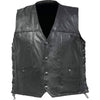 Biker Vest Concealed Carry Lace-Up Buffalo Leather Motorcycle CCW w/ Gun Holster-Cyberteez