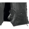 Biker Vest Concealed Carry Lace-Up Buffalo Leather Motorcycle CCW w/ Gun Holster-Cyberteez