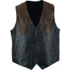 Biker Vest Pebble Grain Genuine Leather Faux Snakeskin Motorcycle Western Style-Cyberteez