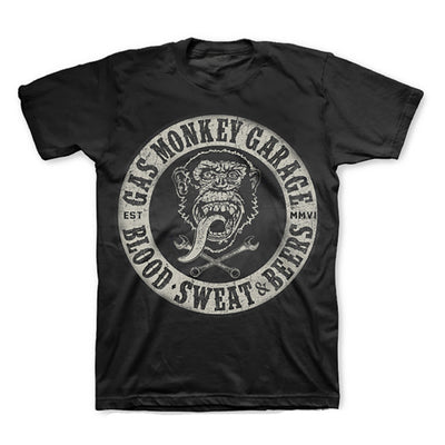 Gas Monkey Garage Circle Blood Sweat And Beers Fast N Loud T-Shirt