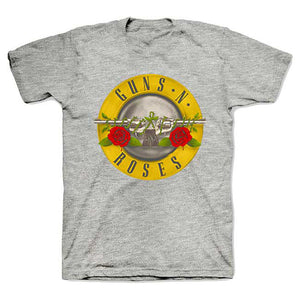 Guns N Roses Bullet Seal Logo HEATHER GRAY T-Shirt-Cyberteez