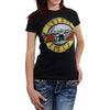 Guns N Roses Bullet Seal Logo Women's Distressed T-Shirt-Cyberteez