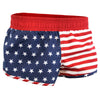 USA American Flag Women's Patriotic Beach Bikini Cover Up Booty Running Shorts-Cyberteez