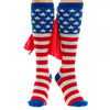 USA American Flag Patriotic Stars & Stripes Knee High Socks w/ Cape-Cyberteez