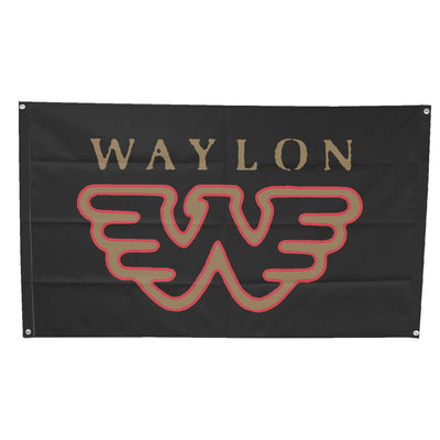 Waylon Jennings Flying W Logo Fabric Poster Wall Flag Banner