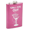 Flask 8 oz Hot Pink Girls Night Out Stainless Steel Liquor Hip Pocket Screw Cap-Cyberteez