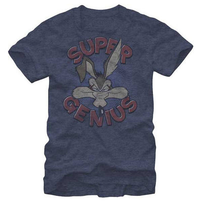 LOONEY TUNES Wiley E Coyote Super Genius BLUE Roadrunner T-Shirt
