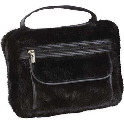 Bible Cover Black Faux Mink Protective Holy Book Tote Carry Case Bag