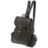 Purse Sling Handbag Tote Black Solid Genuine Leather Backpack w/ Shoulder Straps-Cyberteez