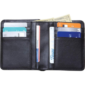 Wallet Men's Slim Black Bi-Fold Solid Buffalo Leather Credit Card Money Holder-Cyberteez