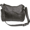 Purse Handbag Solid Black Lambskin Leather Bag w/ Phone Holder And Shoulder Strap-Cyberteez