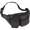 Fanny Pack Black Leather Waist Belt Bag Men's Women's Hip Travel Carry On Pouch-Cyberteez