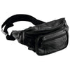 Fanny Pack Black Leather Waist Belt Bag Men's Women's Hip Travel Carry On Pouch-Cyberteez