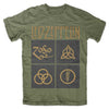 Led Zeppelin IV Black Box Symbols Army Green Zoso T-Shirt-Cyberteez