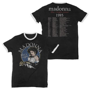 Madonna Like A Virgin Tour 1985 Ringer w/ Dates T-Shirt-Cyberteez