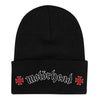 Motorhead Iron Cross Logo Fold Cuff Knit Cap Beanie-Cyberteez