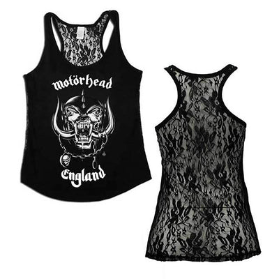 Motorhead England Lace Racer Back Women's Tank Top