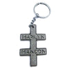 Marilyn Manson Double Cross Logo Metal Keychain-Cyberteez