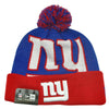 New York Giants NFL New Era Woven Biggie Pom Beanie Knit Hat-Cyberteez