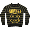 Nirvana Smiley Logo Striped Crewneck Sweater Sweatshirt-Cyberteez