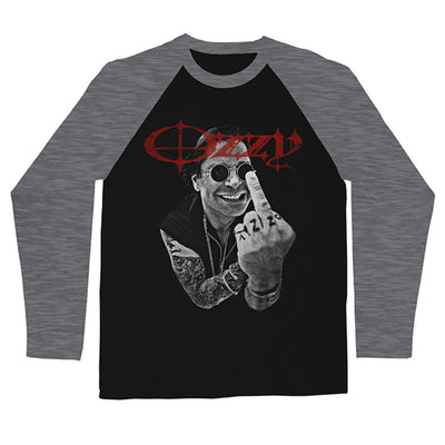 Ozzy Osbourne Middle Finger 3/4 Sleeve Raglan Jersey T-Shirt