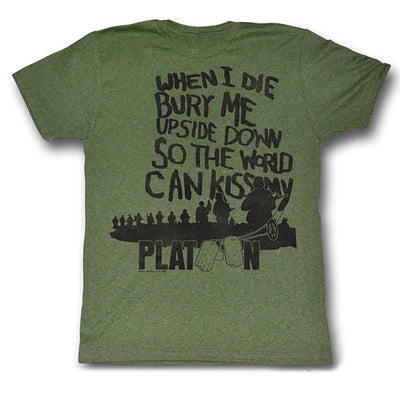 PLATOON When I Die World Kiss My Ass Movie Oliver Stone T-Shirt