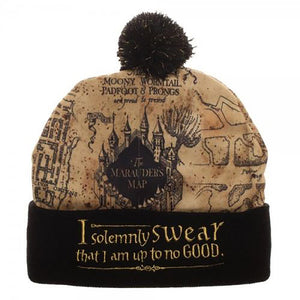 Harry Potter Solemnly Swear Marauders Map Beanie Knit Hat Cap-Cyberteez
