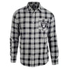 Oakland Raiders NFL Wordmark Embroidered Longsleeve Flannel Shirt-Cyberteez