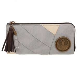 Star Wars Rey Zip Wallet Clutch Purse With Badges And Charms Last Jedi Rebel-Cyberteez