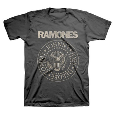 Ramones Presidential Seal Distressed Logo Gray T-Shirt