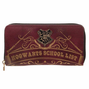 Harry Potter Hogwarts Crest Logo School List Zip Around Wallet Clutch-Cyberteez